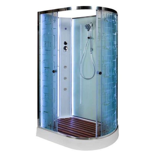 Душевая кабина AvaCan EM1511LNLED+GM 110х80 асимметричная без крыши ориентация левая