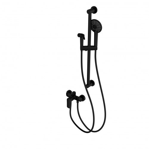 Душевой гарнитур со смесителем Wonzon & Woghand WW-A4888-MB настенный черный