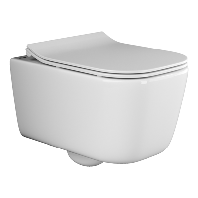 Унитаз подвесной Ceramica Nova NEW DAY CN3005 белый с сиденьем микролифт безободковый душевой смыв