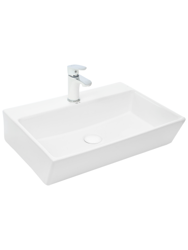 Раковина из санфаянса WeltWasser WW SK 10000003864 57х43 подвесная цвет белый глянцевый 1 отверстие под смеситель