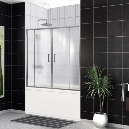 Душевая шторка на ванну BelBagno UNO UNO-VF-2-170/145-P-Cr 170х145 стекло рифленое профиль хром ориентация универсальная