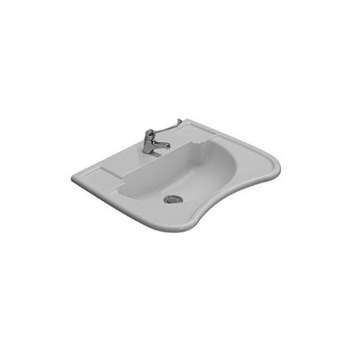 Раковина керамическая Globo Ausilia 67 см DS006.BI*1 подвесная цвет белый 1 отверстие под смеситель