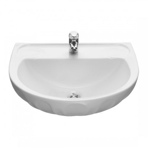 Раковина из сантехнического фарфора Santeri Лотос 131106S0010B0 50х58 подвесная цвет белый 1 отверстие под смеситель