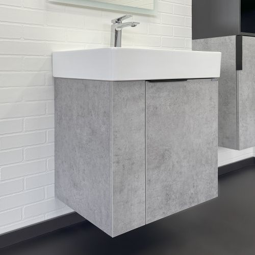 Тумба с раковиной Comforty Асти 00-00019191CF 60х46х70 подвесная цвет бетон светлый