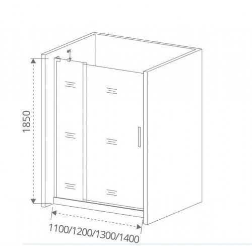 Душевая перегородка Good Door FANTASY ФА00027 130х185 стекло прозрачное профиль хром глянцевый - фото 2