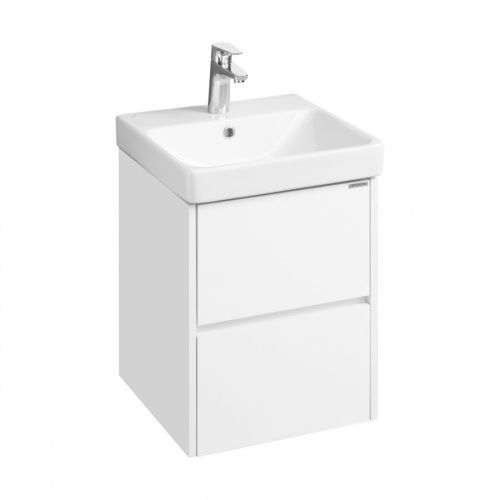 Тумба с раковиной Aquaton Сканди 1A2516K0SD010 43х43х59 подвесная цвет белый матовый/белый глянцевый