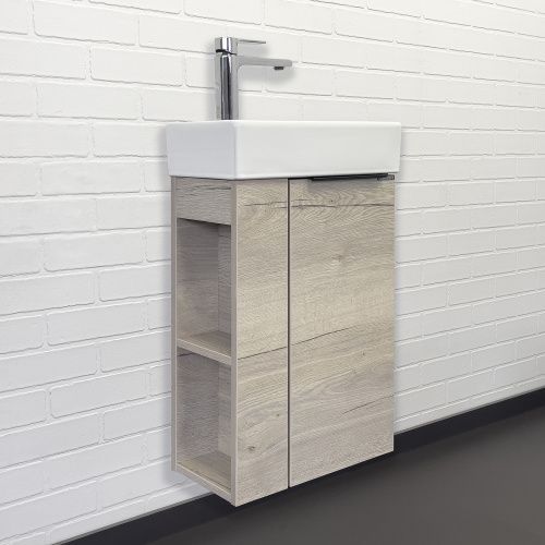 Тумба с раковиной Comforty Матэ 00-00015132CF 42х23х70 подвесная цвет дуб дымчатый