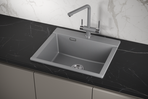 Кухонная мойка Granula 5804, АЛЮМИНИУМ 58х50 цвет серый поверхность матовая