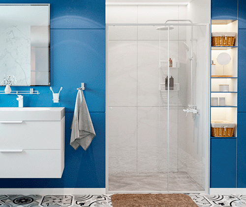 Душевая дверь Wasserkraft Rhin 44S 44S13 110х200 стекло прозрачное профиль белый - фото 4