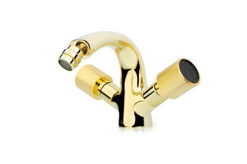 Смеситель Boheme Royal Cristal 296-Royal/CRST black на биде золото