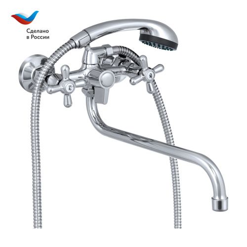 Смеситель для ванны Славен Прораб СЛ-ДВ-О31 настенный хром
