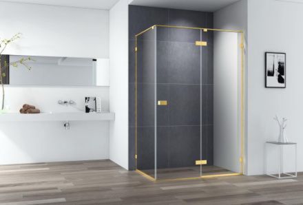 Душевой уголок Cezares BELLAGIO BELLAGIO-AH-1-120/100-C-BORO 120х100 стекло прозрачное профиль золото брашированное без поддона