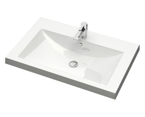 Раковина из литьевого мрамора Uperwood Eva 4548340003 75х48 полувстраиваемая цвет белый