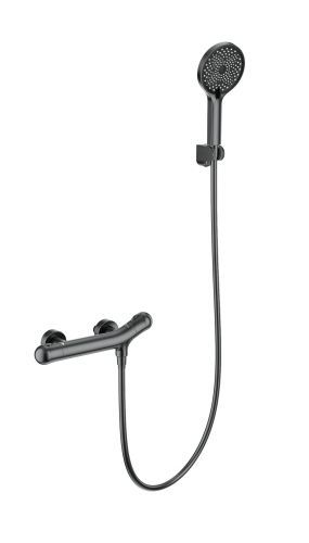 Смеситель для душа Wonzon & Woghand WW-B2057-A-BGG настенный графит с термостатом