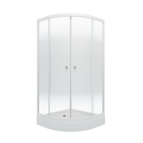 Душевой уголок Тритон Лайт Щ0000061807 90х90 стекло прозрачное с узором профиль белый с поддоном