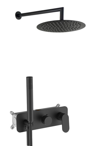 Душевая система AQG Beta 19BETER24105 встраиваемая цвет черный матовый