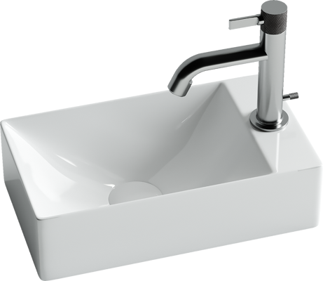 Раковина из сантехнического фарфора Ceramica Nova ELEMENT CN5007 38х22 подвесная цвет белый 1 отверстие под смеситель - фото 2