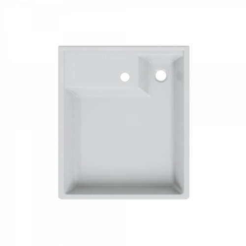 Раковина из искусственного камня СанТа Юпитер 900133 50х60 над стиральной машиной цвет белый 1 отверстие под смеситель