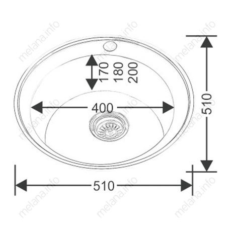 Кухонная мойка Melana 018a N(*15) 51х51 цвет хром поверхность глянцевая - фото 4
