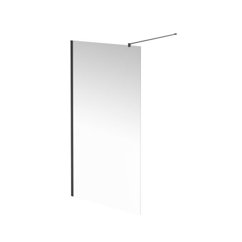 Душевая перегородка Kerama Marazzi VETRO VE.100.WI.BLK.M 100x195 стекло прозрачное профиль черный матовый