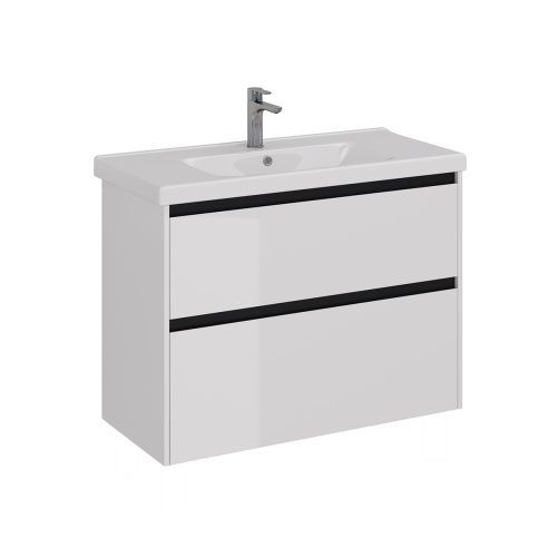 Тумба под раковину LeMark Combi LM03C100T-black 96х45х65 напольная/подвесная цвет белый/черный