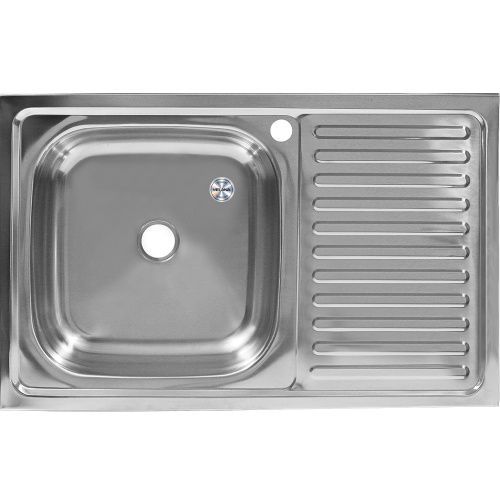 Кухонная мойка Melana 076 ta L (*20) 80х50 цвет хром поверхность Матовая