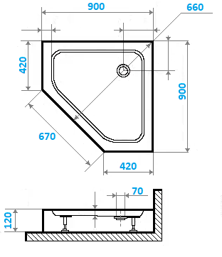 Душевой поддон Cerutti SPA P91C 90х90 ABS-пластик белый с ножками - фото 5