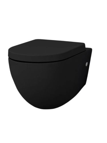 Чаша унитаза подвесная Artceram File 2.0 FLV004 17 30 цвет черный матовый без сиденья безободковая душевой смыв