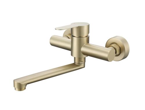 Смеситель для ванны и душа Fmark FS8207C настенный золото матовое