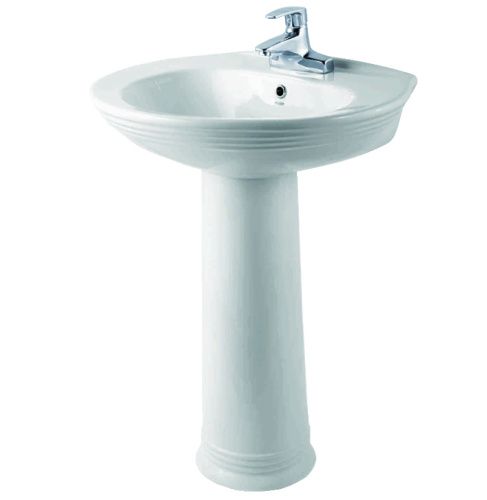 Раковина керамическая Creo Ceramique MARSEILLE MA3000+MA3010 63х52 подвесная цвет белый 1 отверстие под смеситель