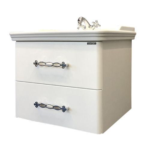 Тумба с раковиной Comforty Неаполь 00004148729CF 65х50х55 подвесная цвет белый