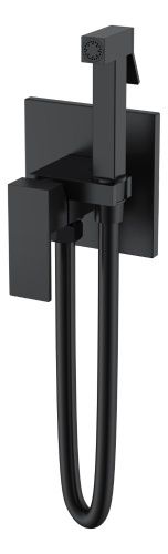 Гигиенический душ со смесителем Boheme Qubic 477-B черный