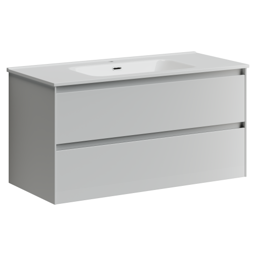 Тумба под раковину Sancos Cento CN100W 99х45х50 подвесная цвет белый глянцевый