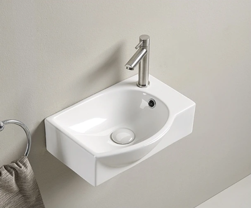 Раковина керамическая Gid Suspendido 61130L 41х28 подвесная цвет белый 1 отверстие под смеситель