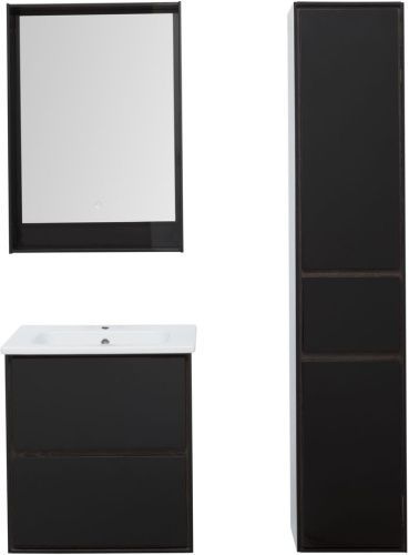 Тумба под раковину Aquanet Милан 00269306 58х45х65 подвесная цвет черный
