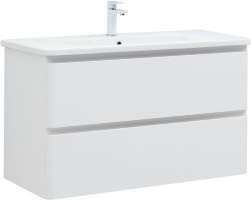 Тумба под раковину Aquanet Эмбер 00330469 102х45х60 напольная/подвесная цвет белый