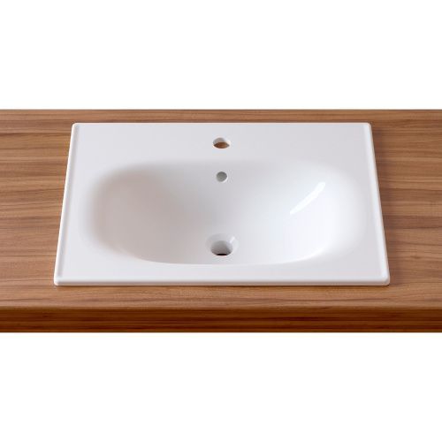 Раковина из сантехнического фарфора Lavinia Boho Bathroom Sink 33312010 60х46 встраиваемая цвет белый глянцевый 1 отверстие под смеситель