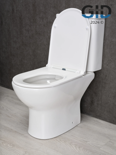 Унитаз напольный с бачком Gid Concavo Tn2123 (62243Y) белый с сиденьем микролифт безободковый