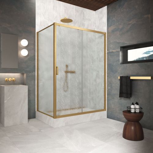 Душевой уголок Vegas-Glass ZP+ZPV Protec ZP+ZPV Protec h1900 170*70 03 02 170х70 стекло рифленое профиль золото без поддона