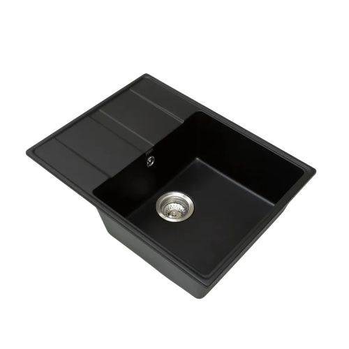 Кухонная мойка Grandex Aqua 600314 65х50 цвет черный поверхность матовая