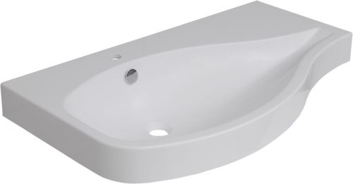 Раковина из литьевого мрамора Aquanet Сопрано НФ-00007873 95х54 полувстраиваемая цвет белый 1 отверстие под смеситель