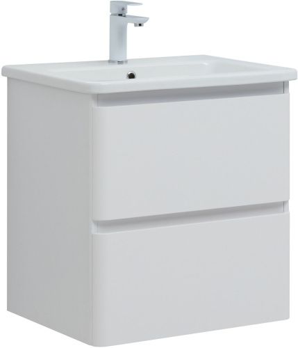 Тумба под раковину Aquanet Эмбер 00330465 57х45х60 напольная/подвесная цвет белый