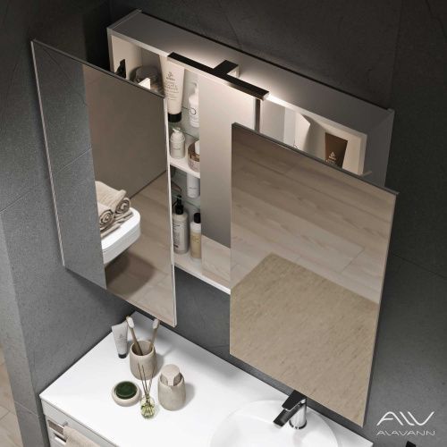 Зеркало-шкаф Alavann Cosmetic ALV0772001 90х15х80 подвесной цвет белый