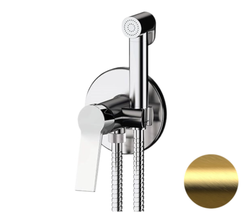Гигиенический душ со смесителем Remer SL65WBG золото брашированное