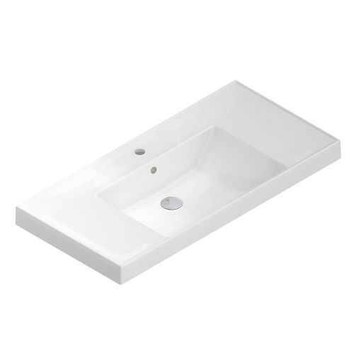 Раковина керамическая Kerama Marazzi CUBO CU.wb.100 101х49 подвесная цвет белый 1 отверстие под смеситель