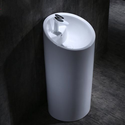 Раковина из санфаянса CeramaLux P7030L 46х47 напольная цвет белый 1 отверстие под смеситель