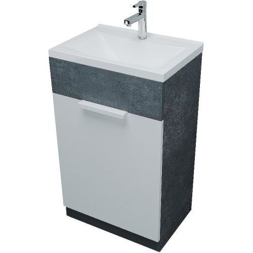 Тумба с раковиной 1MarKa Revo У99086 50х35х85 напольная цвет бетон темно-серый