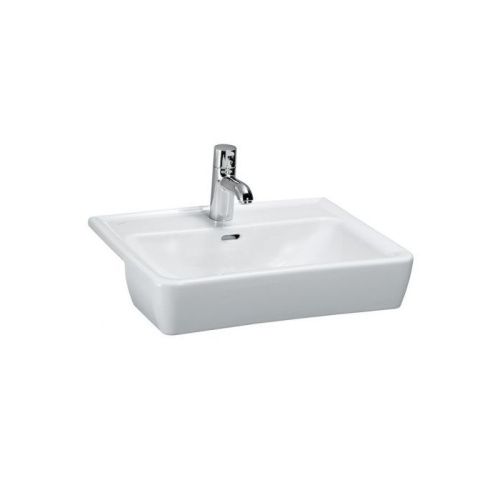 Раковина керамическая Laufen Pro 56 см 8.1296.1.000.108.1 полувстраиваемая цвет белый 3 отверстия под смеситель