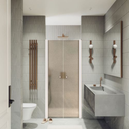 Душевая дверь Maybah Glass MGD-442-1 99х198 стекло тонированное профиль белый матовый