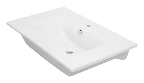 Раковина мебельная из сантехнического фарфора Sanita Luxe Quadro 75 QDR75SLWB01 80х50 накладная цвет белый 1 отверстие под смеситель